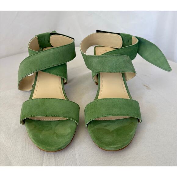 JOURNEE COLLECTION HETHER STRAPPY BLOCK HEELS IN SUEDE GREEN SIZE 6.5 NWT / BOX - Picture 1 of 6